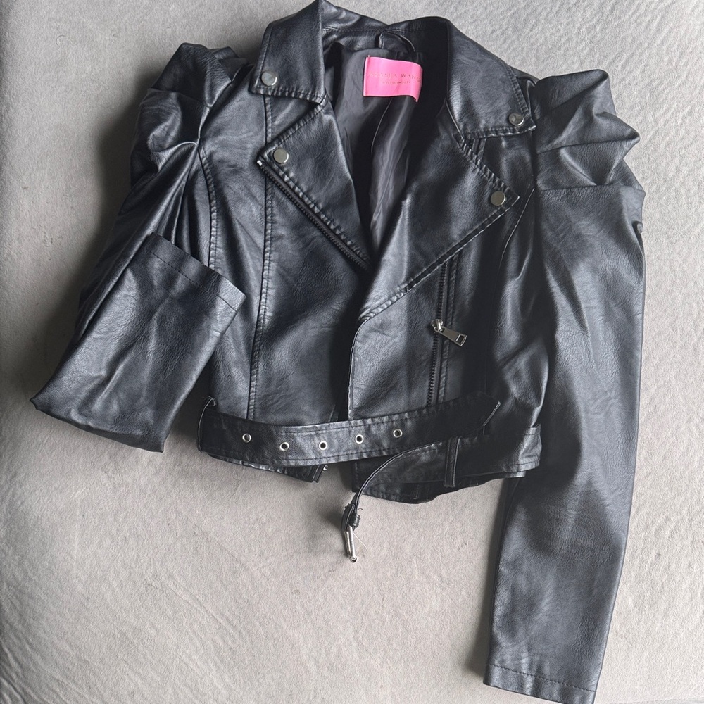 Azalea Wang Black faux Leather Women's Jacket